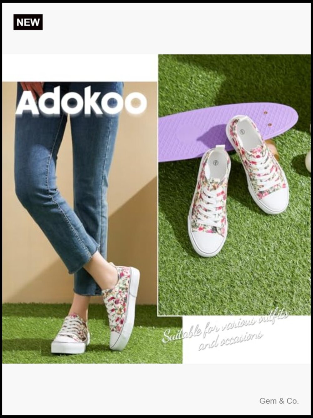 Low Top Canvas Sneakers Lace Up Walking Shoes for Women - Picture 6 of 6